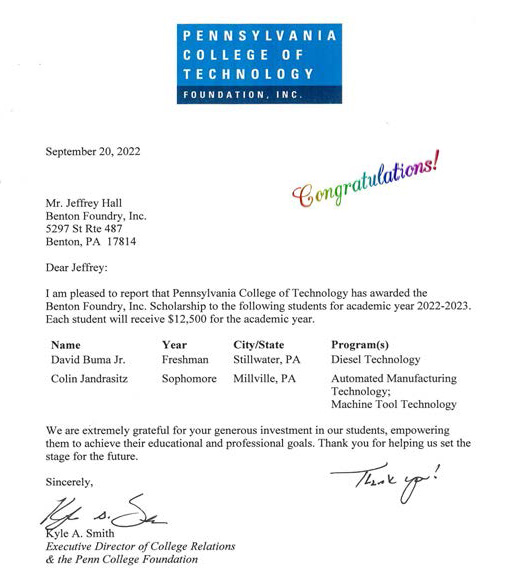 Congrats Letter